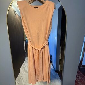 Express Peach Sleeveless Dress with Shoulder Pads